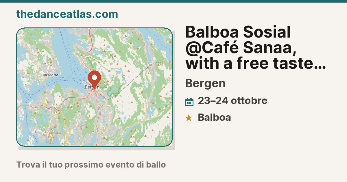  Balboa Sosial @Café Sanaa, with a free taster class 