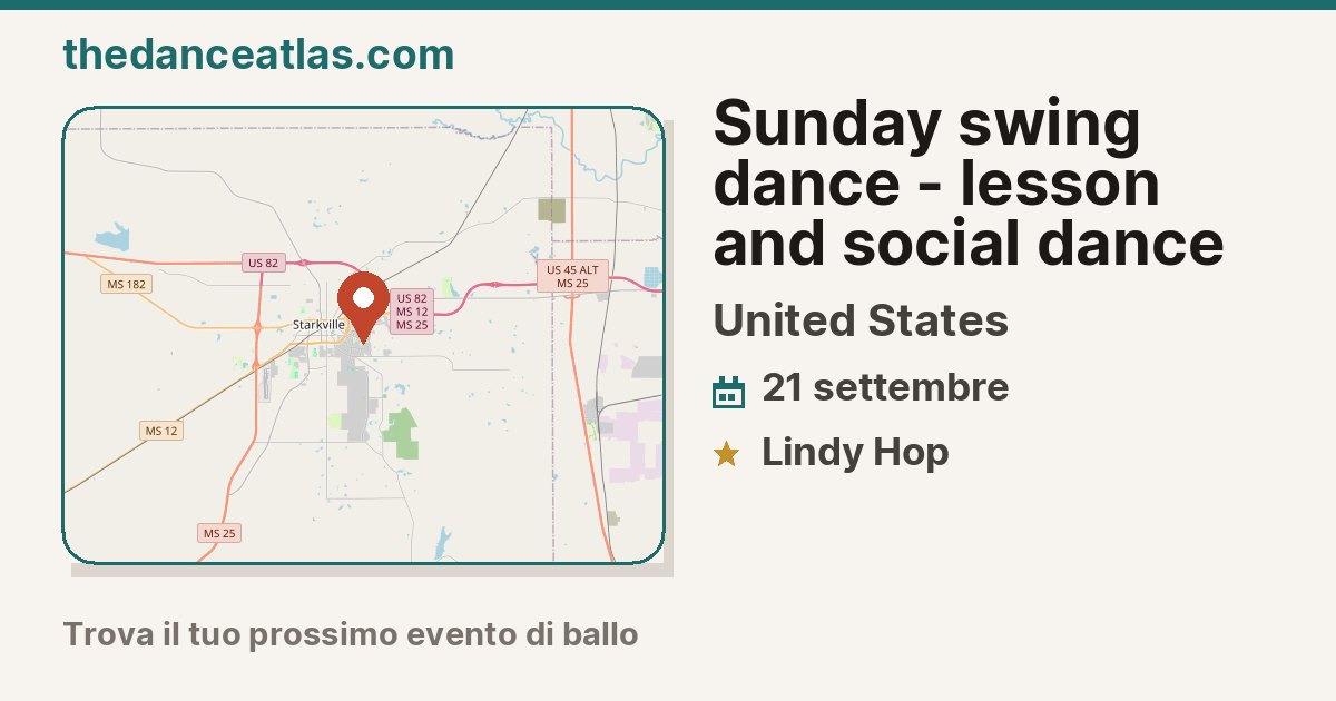 Sunday swing dance - lesson and social dance