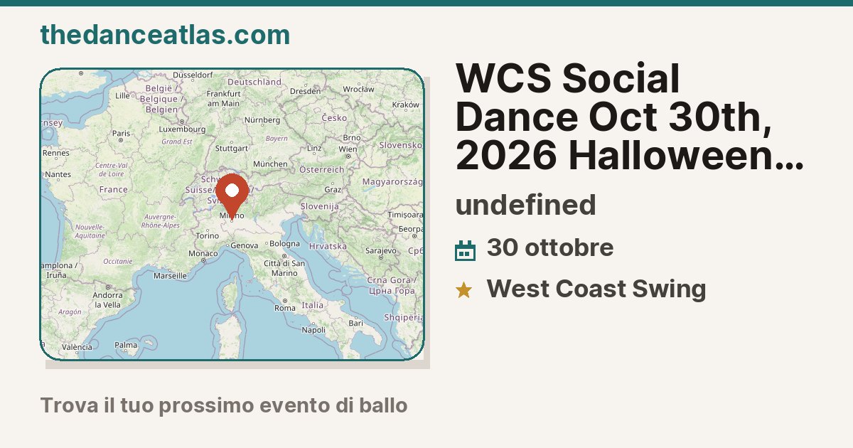  WCS Social Dance Oct 30th, 2026 Halloween Theme! 