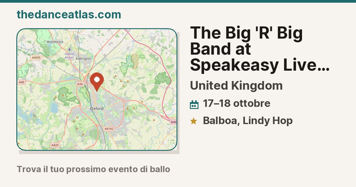 The Big 'R' Big Band at Speakeasy Live 17/10/2026